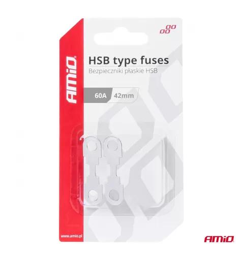 Automobilio plokšti HSB tipo saugikliai 42mm 60A AMIO-03500