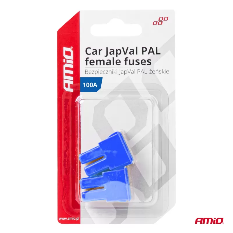 Automobilio JapVal PAL moteriško tipo saugikliai 100A AMIO-03395