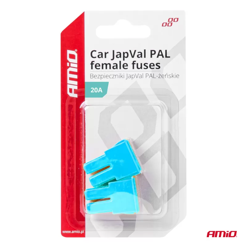 Automobilio JapVal PAL moteriško tipo saugikliai 20A AMIO-03388