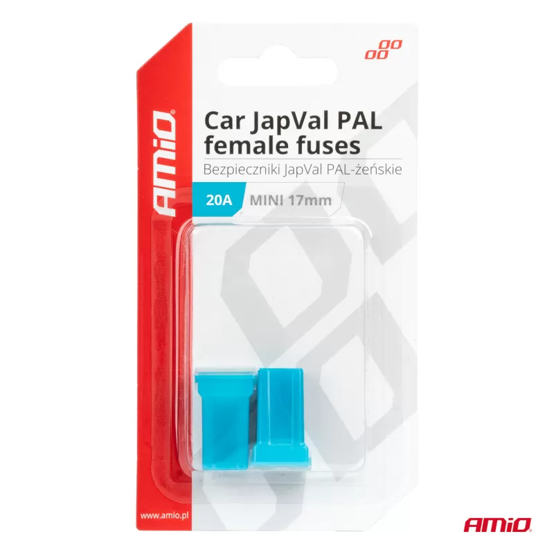 Automobilio JapVal PAL moteriško tipo saugikliai 20A AMIO-03443