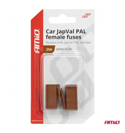 Automobilio JapVal PAL moteriško tipo saugikliai 25A AMIO-03412