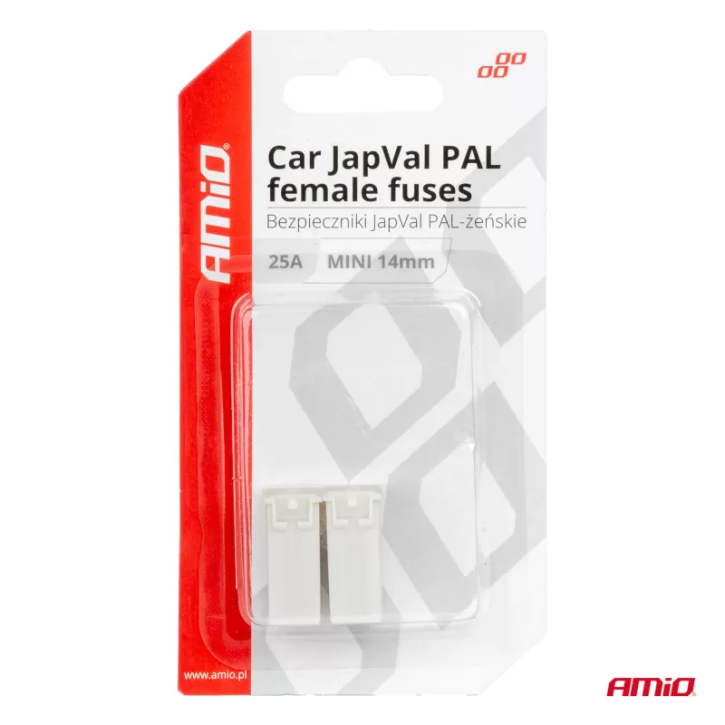Automobilio JapVal PAL moteriško tipo saugikliai 25A AMIO-03436