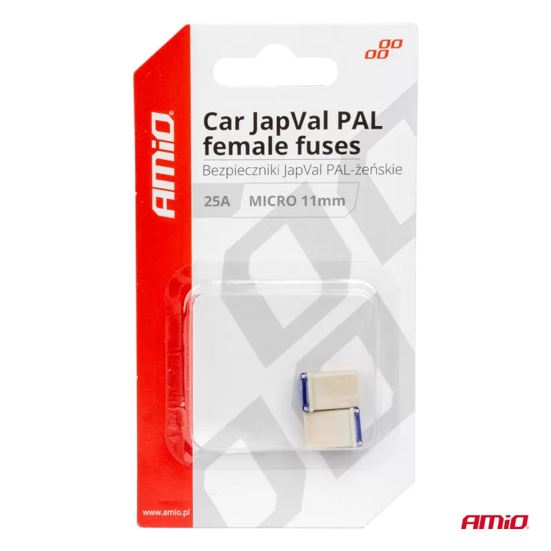 Automobilio JapVal PAL moteriško tipo saugikliai 25A AMIO-03459