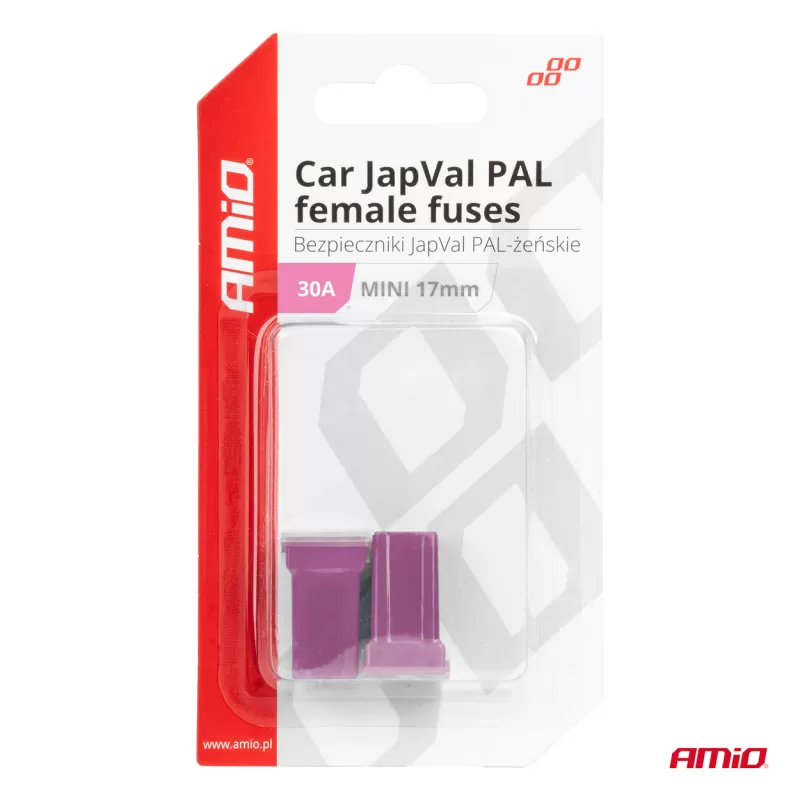 Automobilio JapVal PAL moteriško tipo saugikliai 30A AMIO-03444