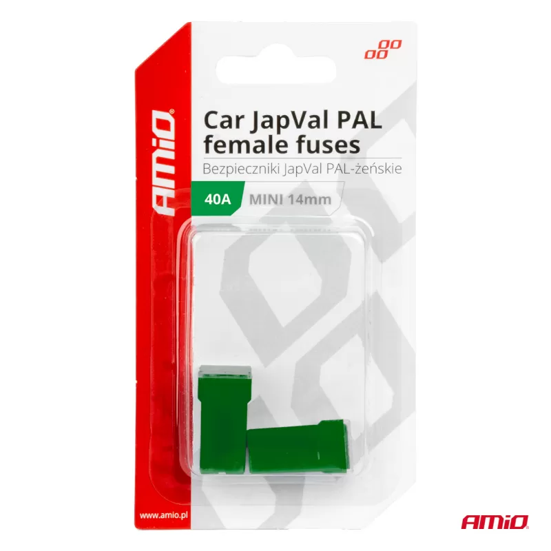 Automobilio JapVal PAL moteriško tipo saugikliai 40A AMIO-03438