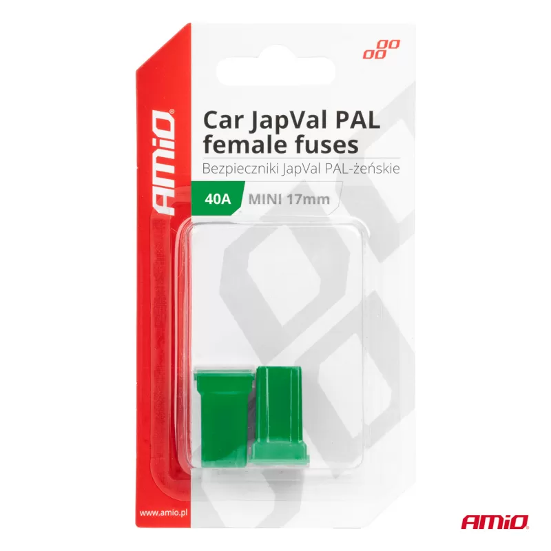 Automobilio JapVal PAL moteriško tipo saugikliai 40A AMIO-03445