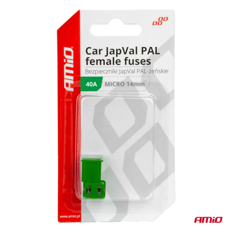 Automobilio JapVal PAL moteriško tipo saugikliai 40A AMIO-03454