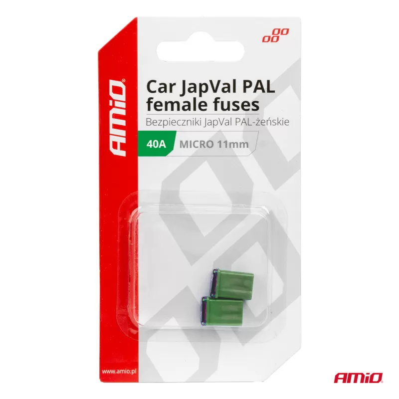 Automobilio JapVal PAL moteriško tipo saugikliai 40A AMIO-03461