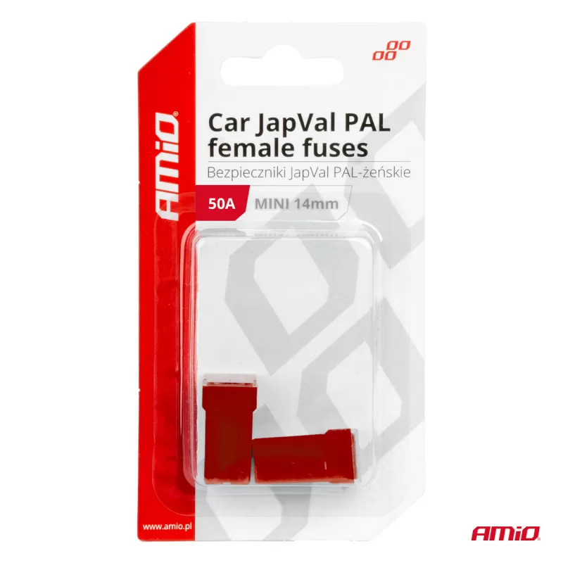 Automobilio JapVal PAL moteriško tipo saugikliai 50A AMIO-03439
