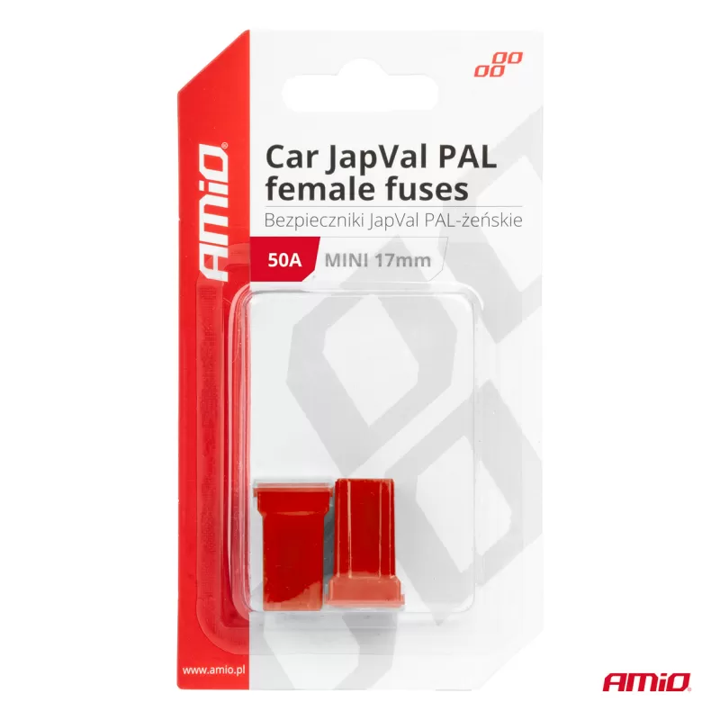 Automobilio JapVal PAL moteriško tipo saugikliai 50A AMIO-03446