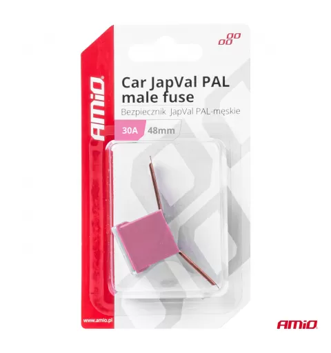 Automobilio JapVal PAL vyriško tipo saugikliai 48mm 30A AMIO-03418