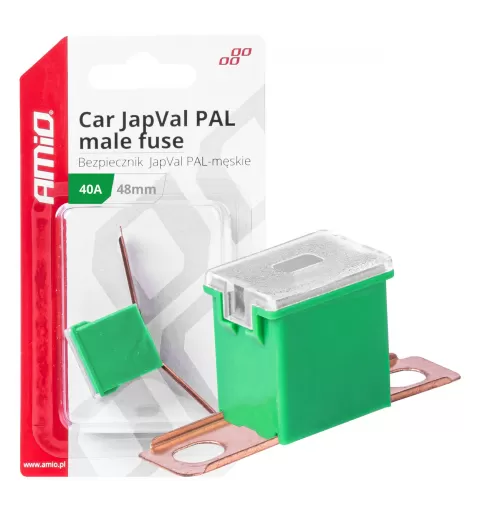 Automobilio JapVal PAL vyriško tipo saugikliai 48mm 40A AMIO-03419