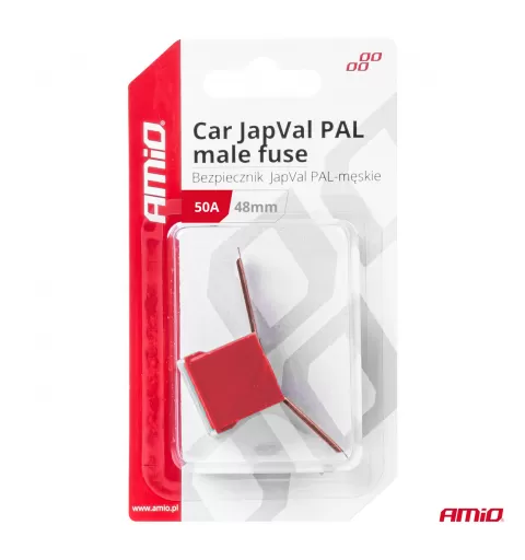 Automobilio JapVal PAL vyriško tipo saugikliai 48mm 50A AMIO-03420