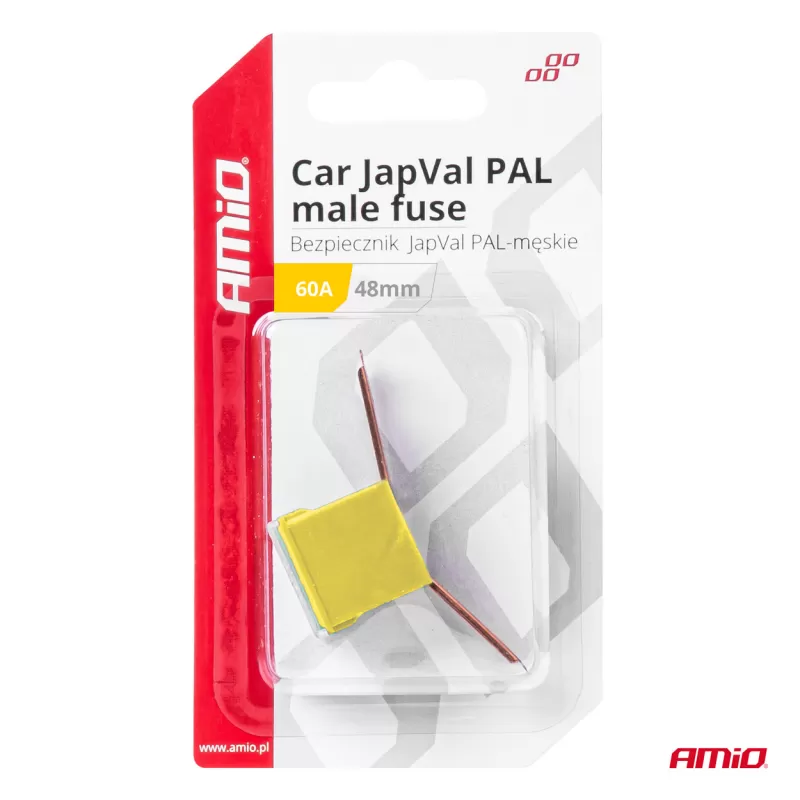 Automobilio JapVal PAL vyriško tipo saugikliai 48mm 60A AMIO-03421