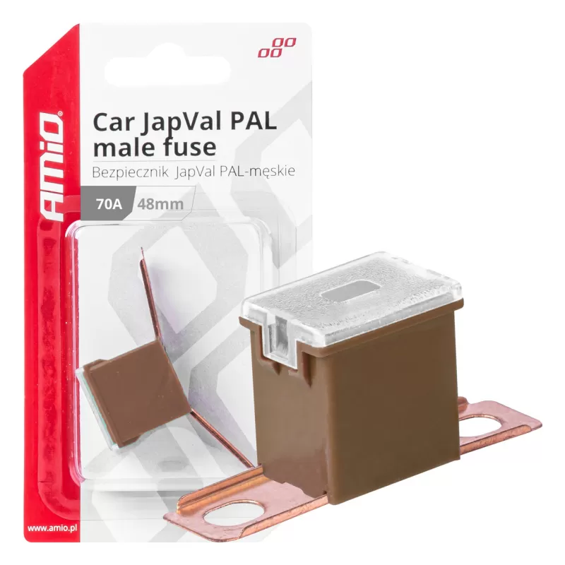 Automobilio JapVal PAL vyriško tipo saugikliai 48mm 70A AMIO-03422
