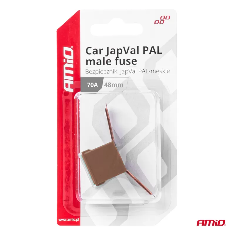 Automobilio JapVal PAL vyriško tipo saugikliai 48mm 70A AMIO-03422