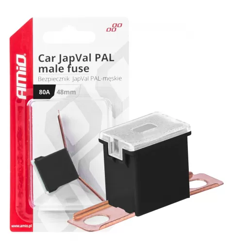 Automobilio JapVal PAL vyriško tipo saugikliai 48mm 80A AMIO-03423