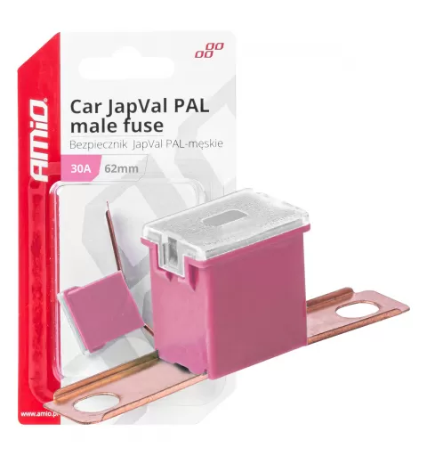 Automobilio JapVal PAL vyriško tipo saugikliai 62mm 30A AMIO-03427