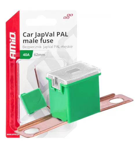 Automobilio JapVal PAL vyriško tipo saugikliai 62mm 40A AMIO-03428