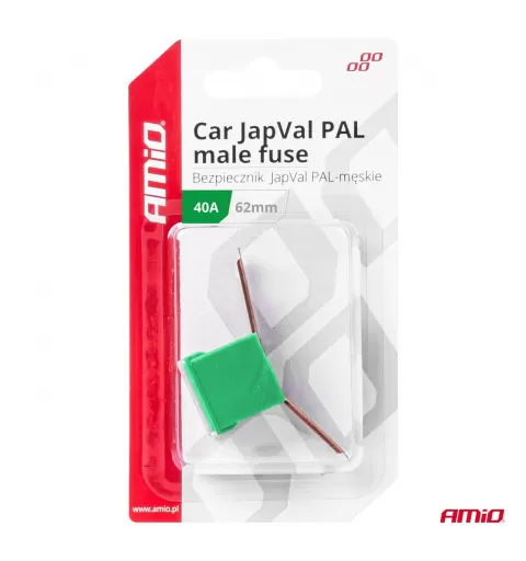 Automobilio JapVal PAL vyriško tipo saugikliai 62mm 40A AMIO-03428