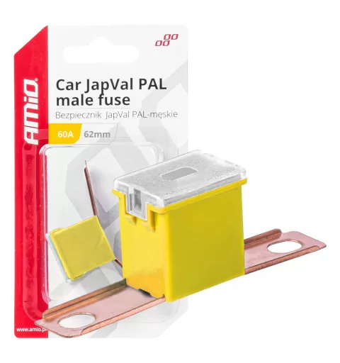 Automobilio JapVal PAL vyriško tipo saugikliai 62mm 60A AMIO-03430