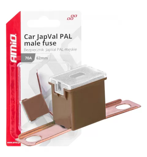 Automobilio JapVal PAL vyriško tipo saugikliai 62mm 70A AMIO-03431
