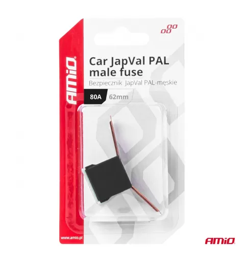 Automobilio JapVal PAL vyriško tipo saugikliai 62mm 80A AMIO-03432