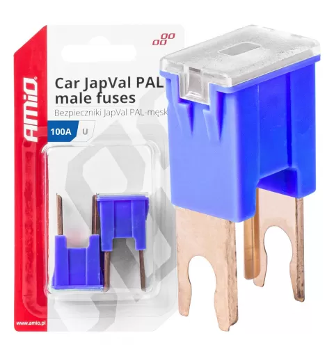 Automobilio JapVal PAL vyriško tipo U formos saugikliai 100A AMIO-03411
