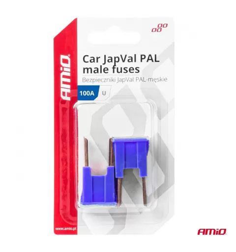 Automobilio JapVal PAL vyriško tipo U formos saugikliai 100A AMIO-03411