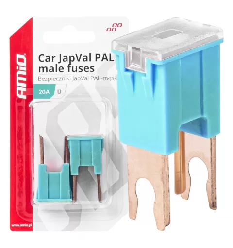 Automobilio JapVal PAL vyriško tipo U formos saugikliai 20A AMIO-03405