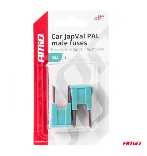 Automobilio JapVal PAL vyriško tipo U formos saugikliai 20A AMIO-03405