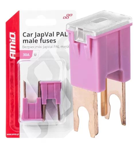 Automobilio JapVal PAL vyriško tipo U formos saugikliai 30A AMIO-03406