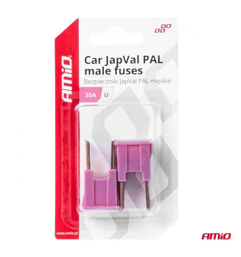 Automobilio JapVal PAL vyriško tipo U formos saugikliai 30A AMIO-03406