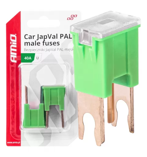 Automobilio JapVal PAL vyriško tipo U formos saugikliai 40A AMIO-03407