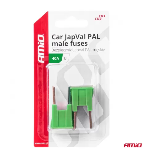 Automobilio JapVal PAL vyriško tipo U formos saugikliai 40A AMIO-03407