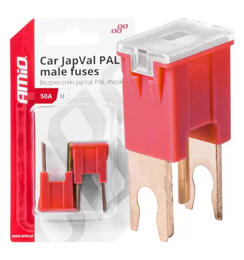 Automobilio JapVal PAL vyriško tipo U formos saugikliai 50A AMIO-03408