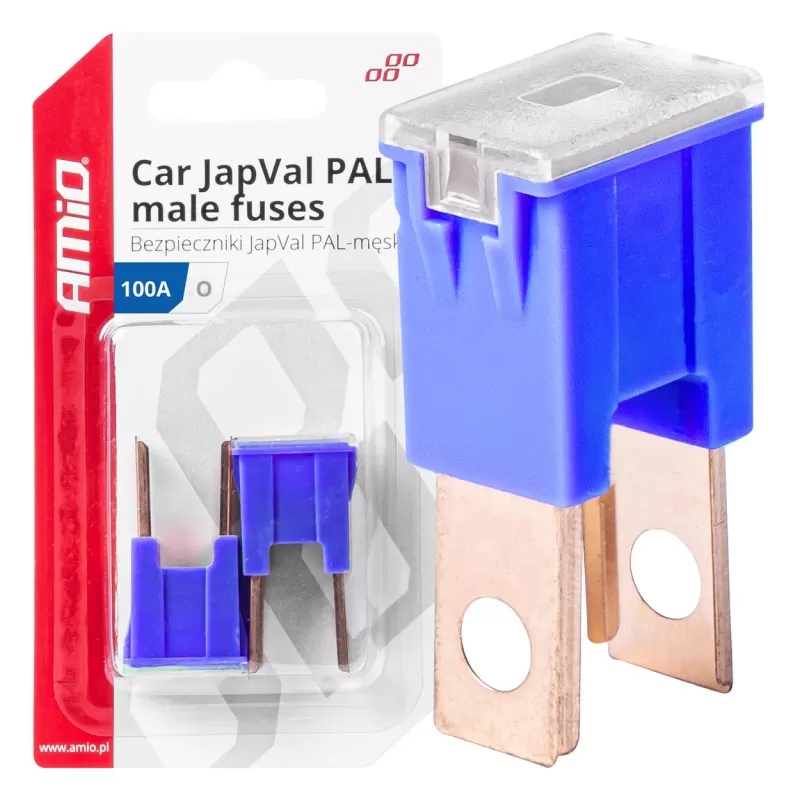 Automobilio JapVal PAL vyriško tipo O formos saugikliai 100A AMIO-03403