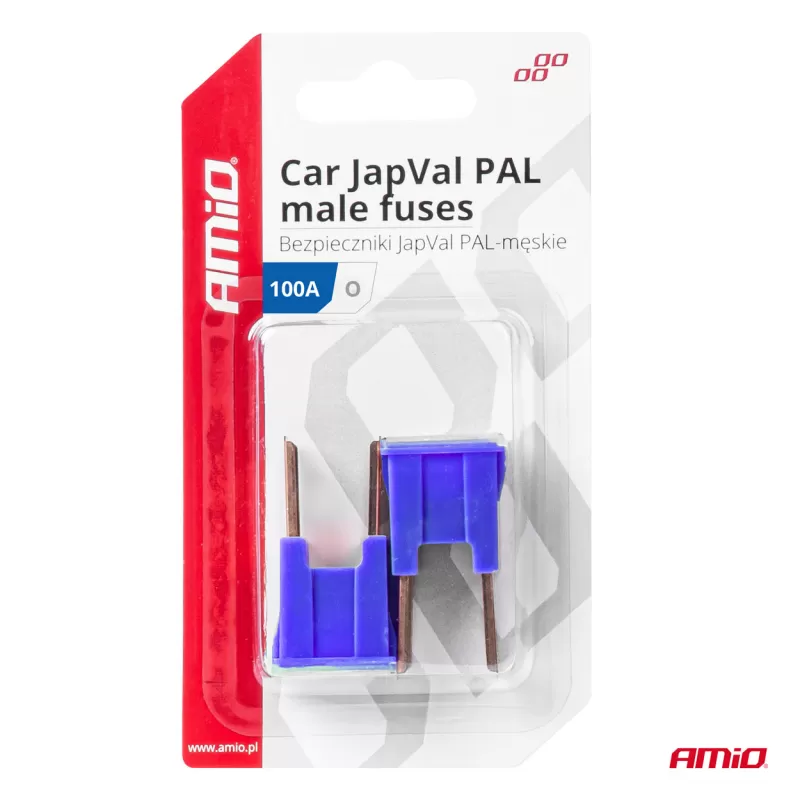 Automobilio JapVal PAL vyriško tipo O formos saugikliai 100A AMIO-03403