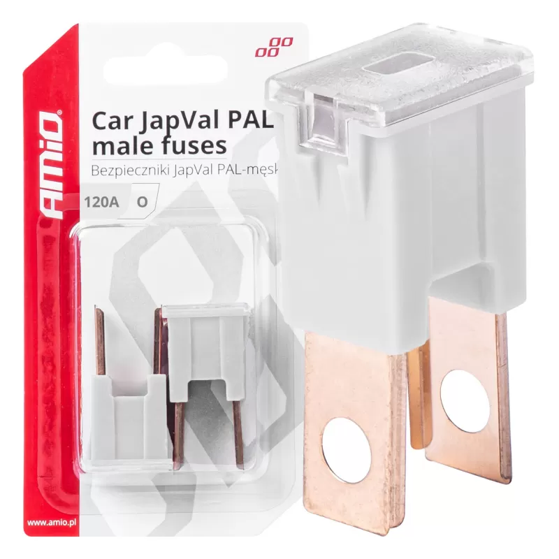 Automobilio JapVal PAL vyriško tipo O formos saugikliai 120A AMIO-03404
