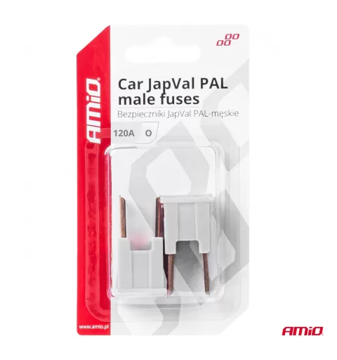 Automobilio JapVal PAL vyriško tipo O formos saugikliai 120A AMIO-03404