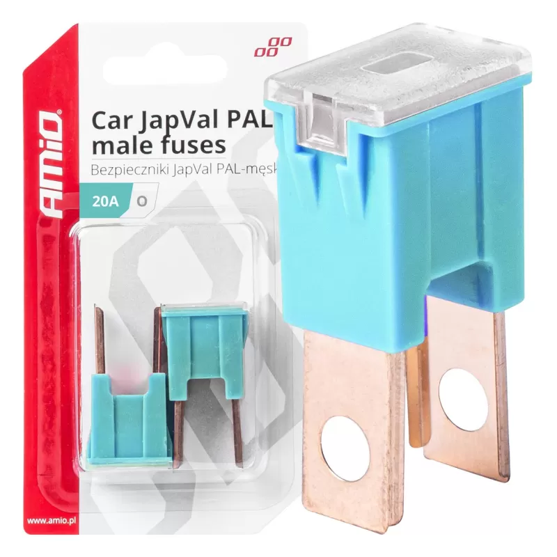 Automobilio JapVal PAL vyriško tipo O formos saugikliai 20A AMIO-03396