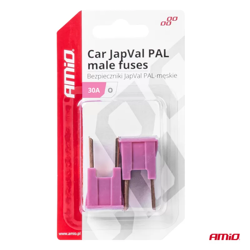 Automobilio JapVal PAL vyriško tipo O formos saugikliai 30A AMIO-03397