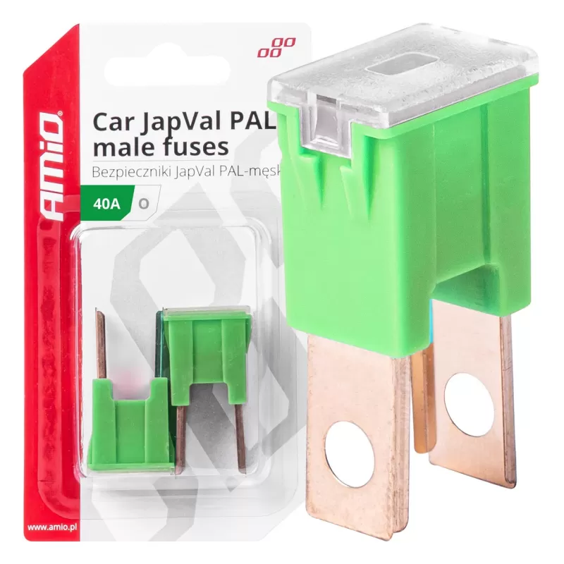 Automobilio JapVal PAL vyriško tipo O formos saugikliai 40A AMIO-03398