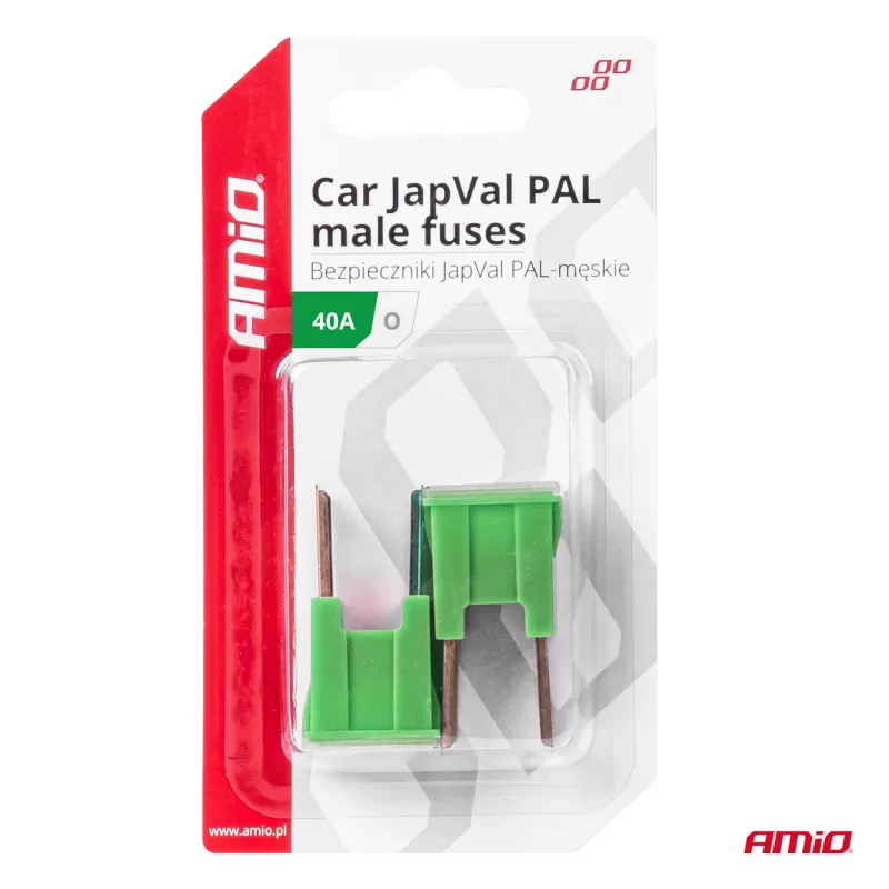 Automobilio JapVal PAL vyriško tipo O formos saugikliai 40A AMIO-03398