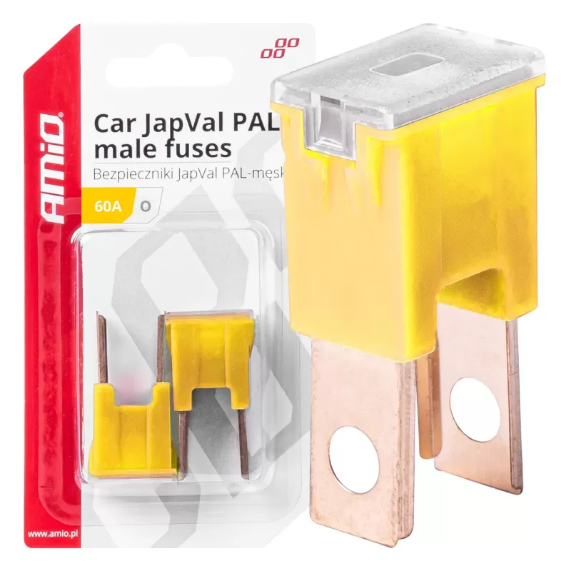 Automobilio JapVal PAL vyriško tipo O formos saugikliai 60A AMIO-03400