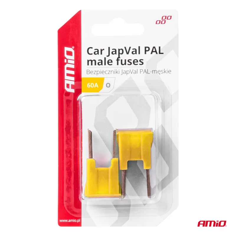 Automobilio JapVal PAL vyriško tipo O formos saugikliai 60A AMIO-03400