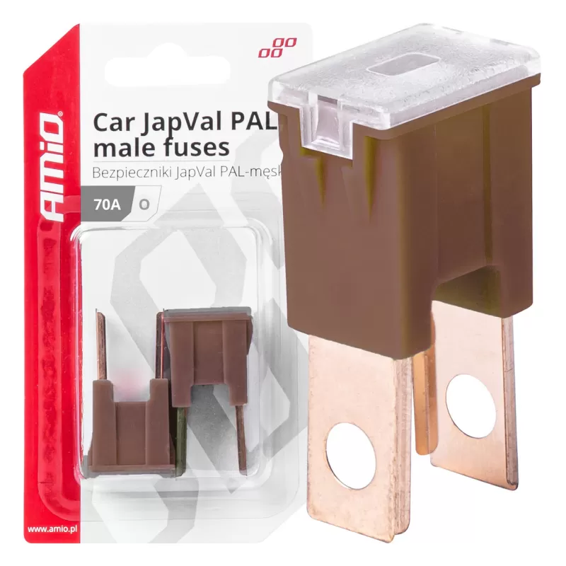 Automobilio JapVal PAL vyriško tipo O formos saugikliai 70A AMIO-03401