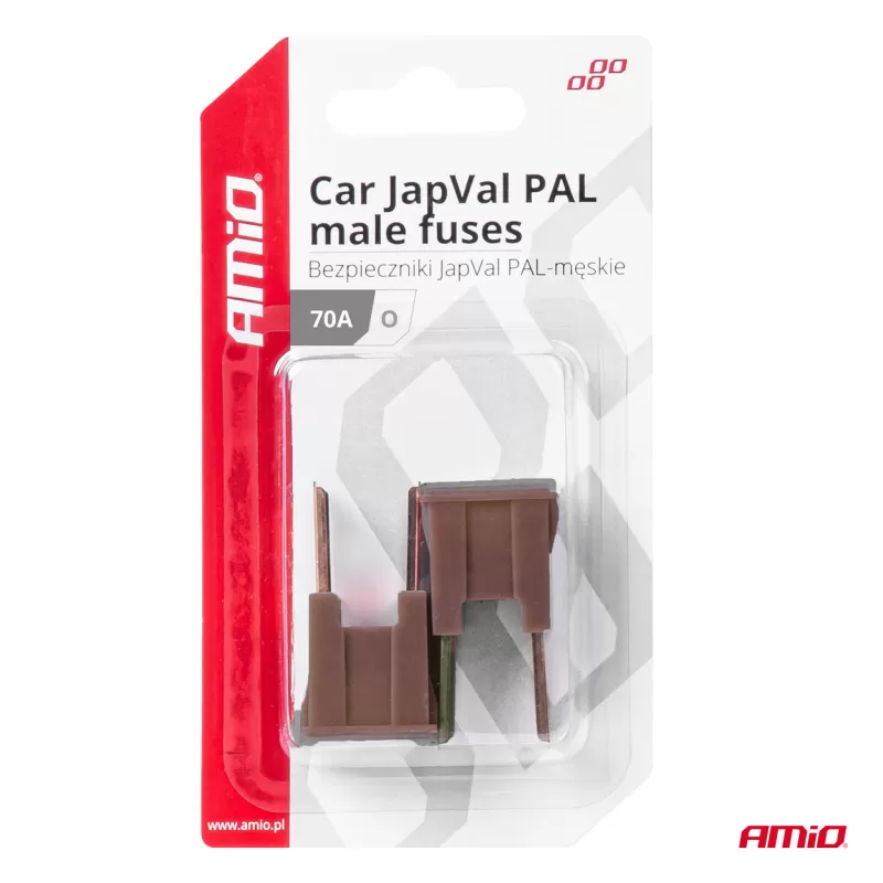 Automobilio JapVal PAL vyriško tipo O formos saugikliai 70A AMIO-03401