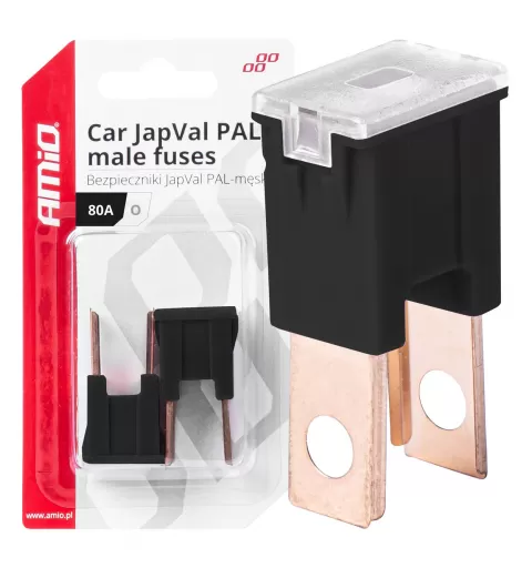 Automobilio JapVal PAL vyriško tipo O formos saugikliai 80A AMIO-03402