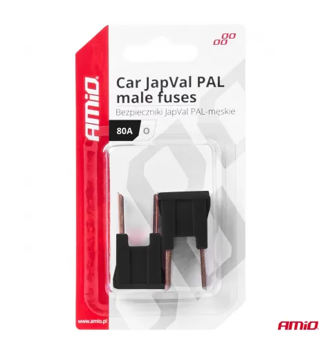 Automobilio JapVal PAL vyriško tipo O formos saugikliai 80A AMIO-03402
